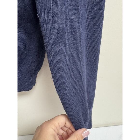 Boden Women’s Size UK 10 (US 6) Navy Blue Rosette Trim Cardigan Cashmere Angora - Picture 5 of 8